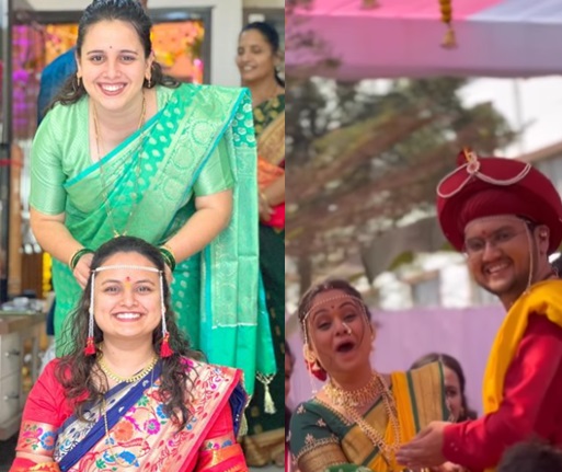 mugdha vaishampayan and prathmesh lagathe wedding photos