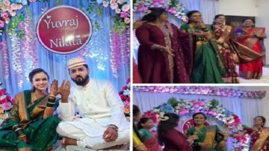 actress nikita ghag and yuvraj singasane wedding engagement photo