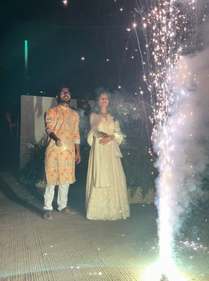 Arbaj Shaikh and girlfriend simran diwali celebration photos