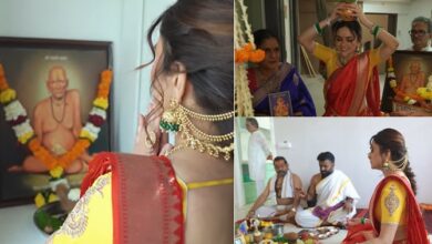 amruta khanvilkar new home pooja photos